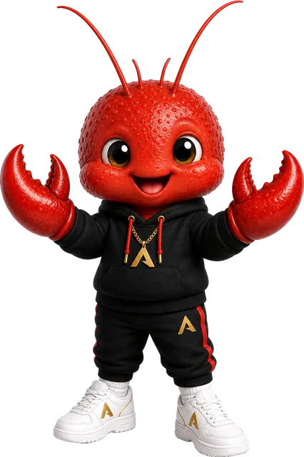 OpenClaw, o mascote lagosta vermelha de moletom preto Avalanche com as garras erguidas